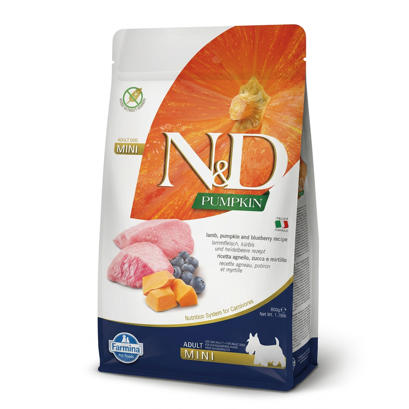 Farmina N&D Kürbis Lamm Adulte Kleine Rassen Hundefutter 800 g