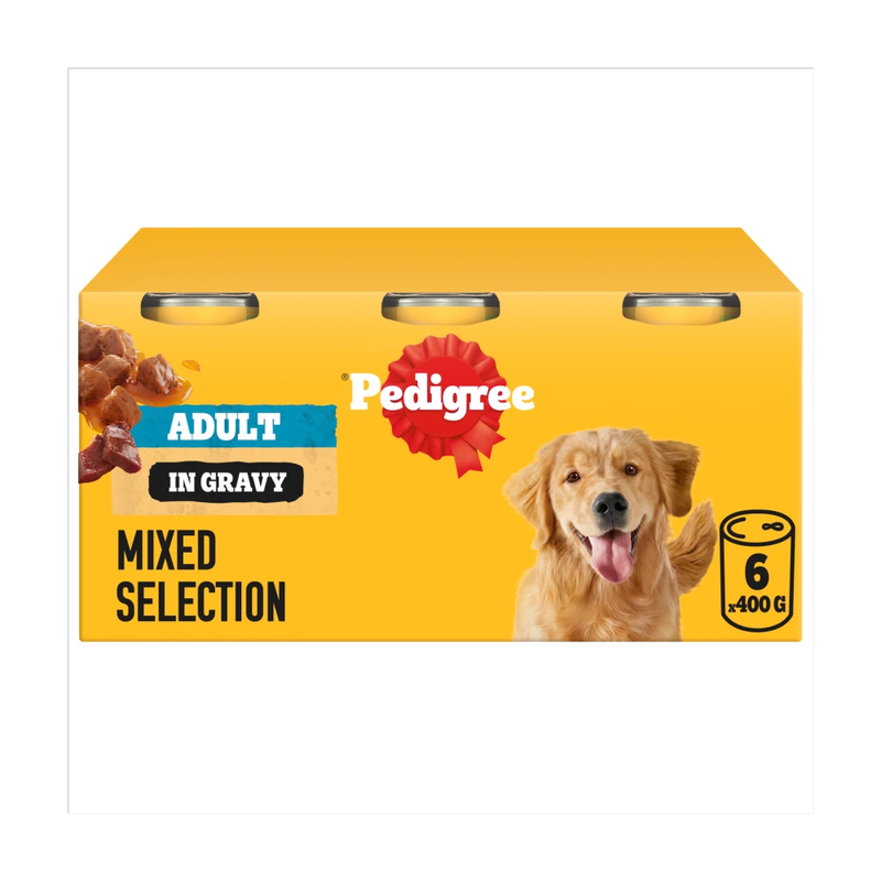 Adult Wet Dog Food Mixed Selection in Gravy 6 x 400g Can