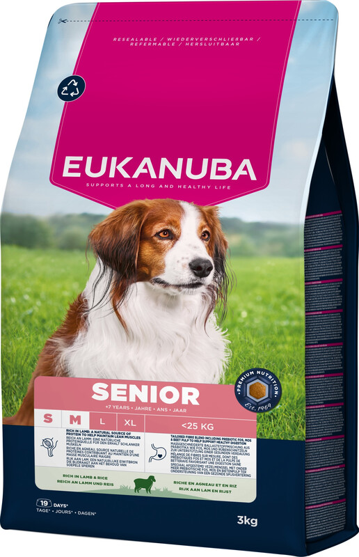 Eukanuba Life Care Senior hondenvoer voor kleine/middelgrote honden met lam & rijst 3 kg