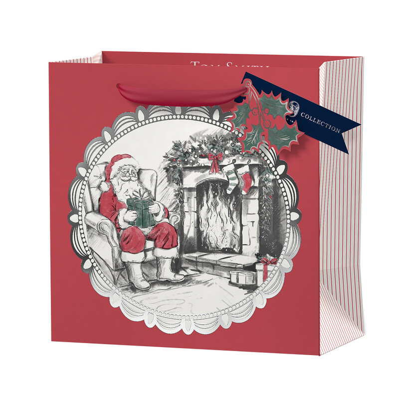 Festive Classic Santa FSC Medium Square Gift Bag