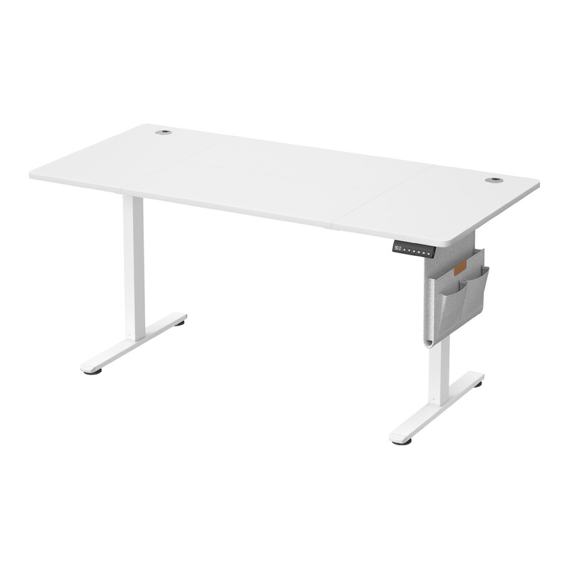 JOYFURNOS Elektrisch in hoogte verstelbaar bureau, 180 x 80 cm, traploos verstelbaar, geheugenfunctie met 4 hoogtes, wolkenwit