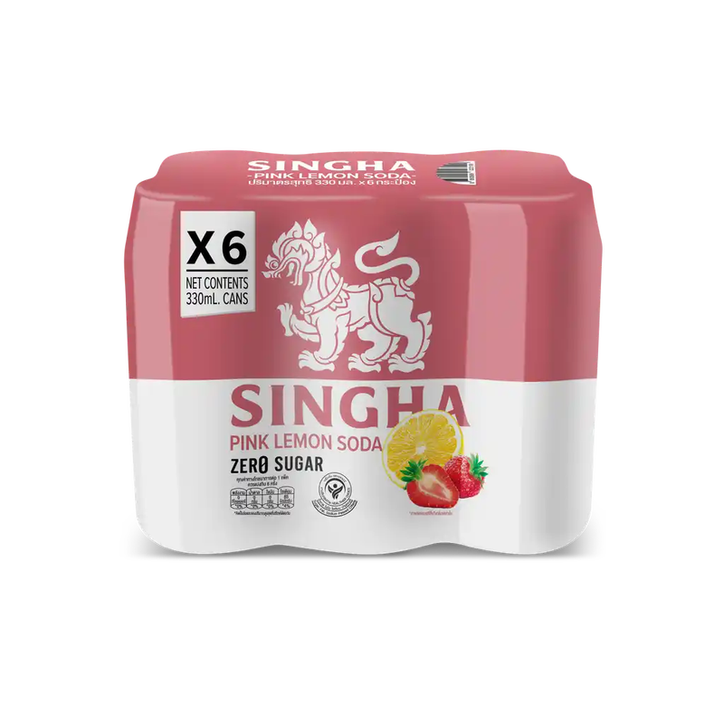 Singha Pink Strawberry Lemon Soda 330ml x 6pcs