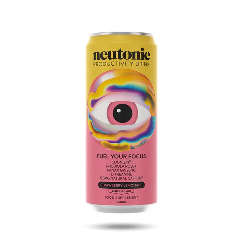 Neutonic Nootropic Energy Drink Strawberry Lemonade Flavour Focus Support - 330Ml