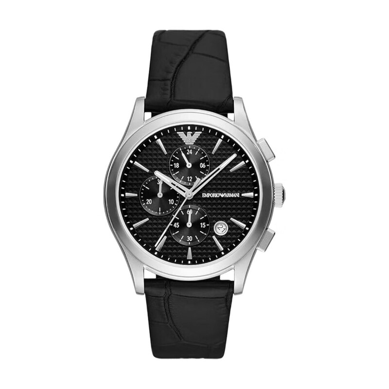 AR11530 Stainless Steel Men's Chronograph Quartz Leather Strap Watch