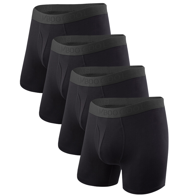 Men's Underwear Boxer Briefs Fly with Built-in 3D Pouch Comfortable Cool Underwear fo