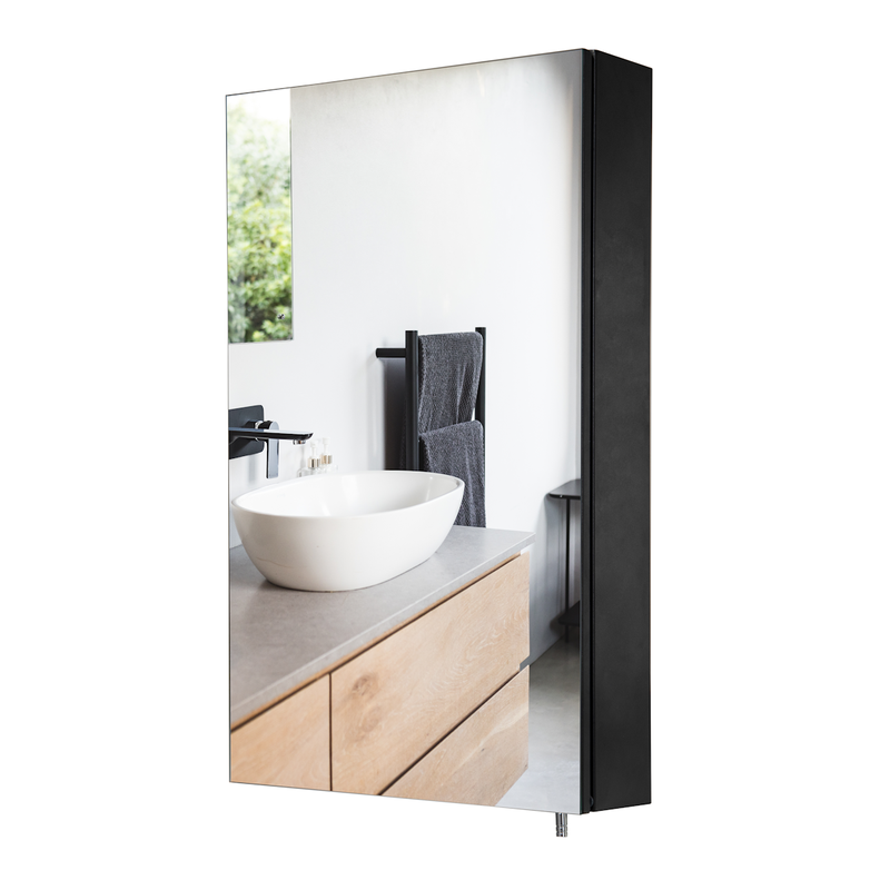 Croydex Dawley Bathroom Mirror Cabinet (67x40x10cm) - Black