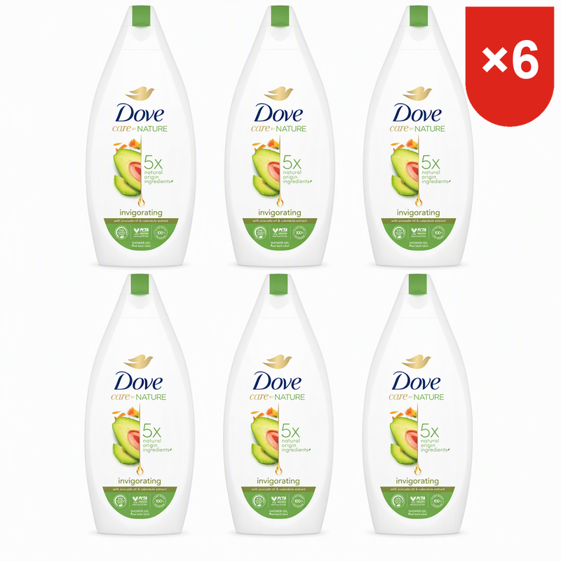 Dove Gel douche Revigorant Avocat 400 ml (Lot de 6)