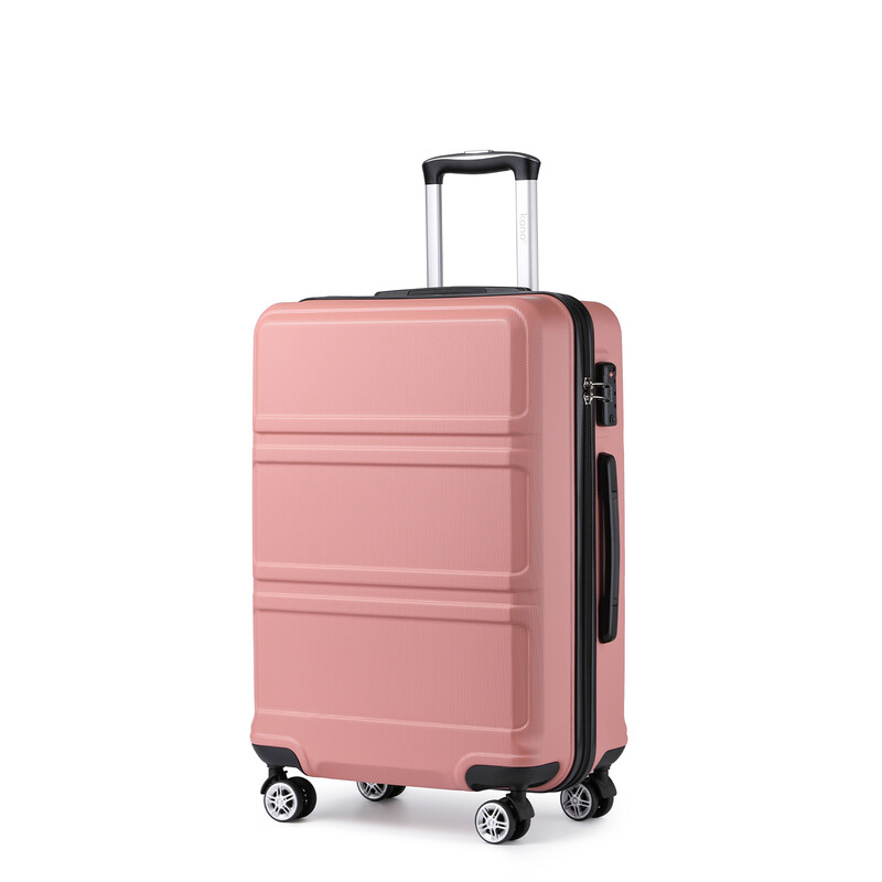 KONO 28 Zoll ABS-Hartschale großer Koffer mit TSA-Schloss und Spinner-Rollen, Leichtes Aufgabegepäck für längere Urlaube (Nude)