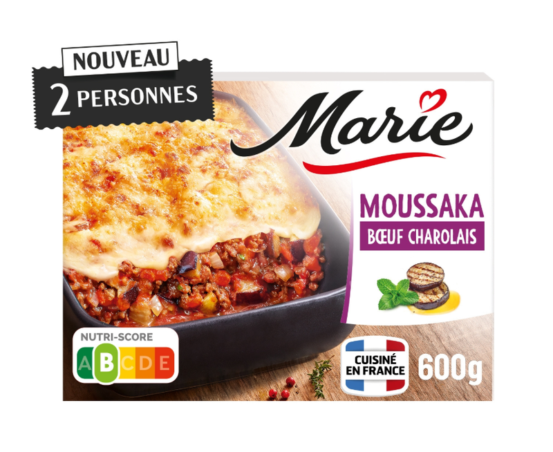 MARIE Plat Préparé Moussaka Bœuf Charolais 600g