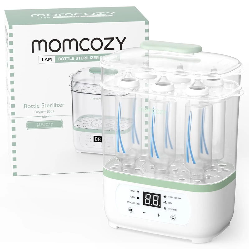 Momcozy 8-in-1 elektrische stoomsterilisator en droger voor babyflessen, multifunctioneel, enkele eenheid, cadeaus voor moeders
