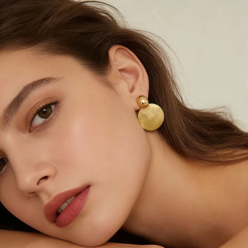 Verbex European Style Gold Minimalist Earrings with Silver Needles, Hanging Earrings, Clip Earrings, Ear Studs, All Seasons Earrings