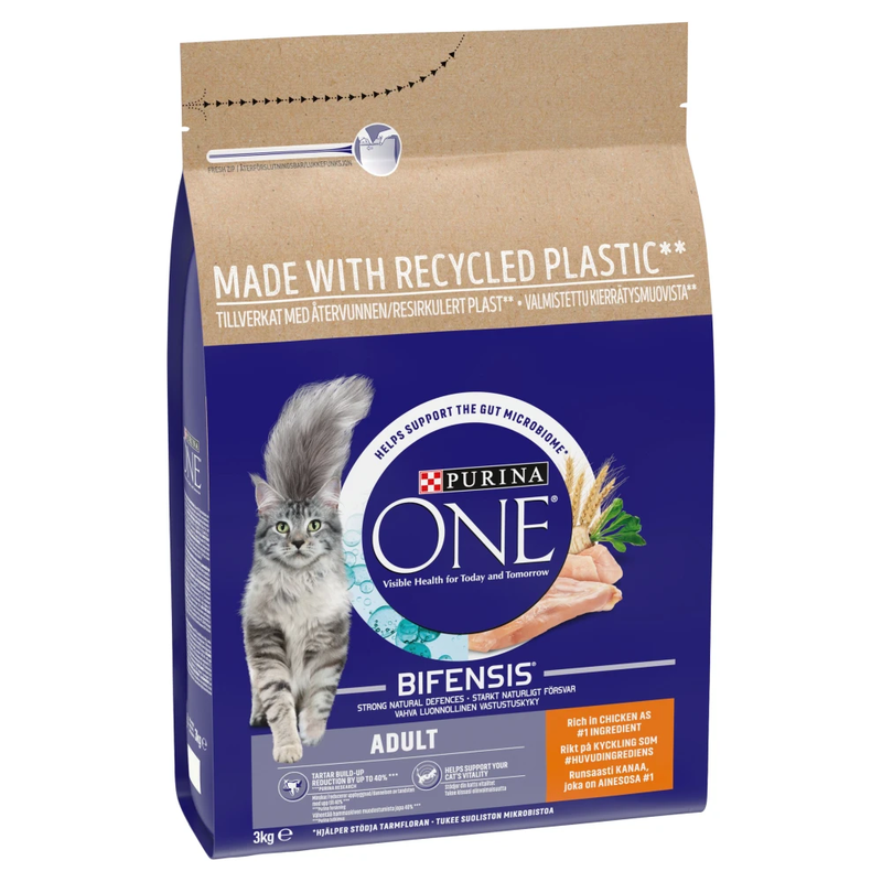 One Adult Cat Food with Chicken & Whole Grains 3kg
