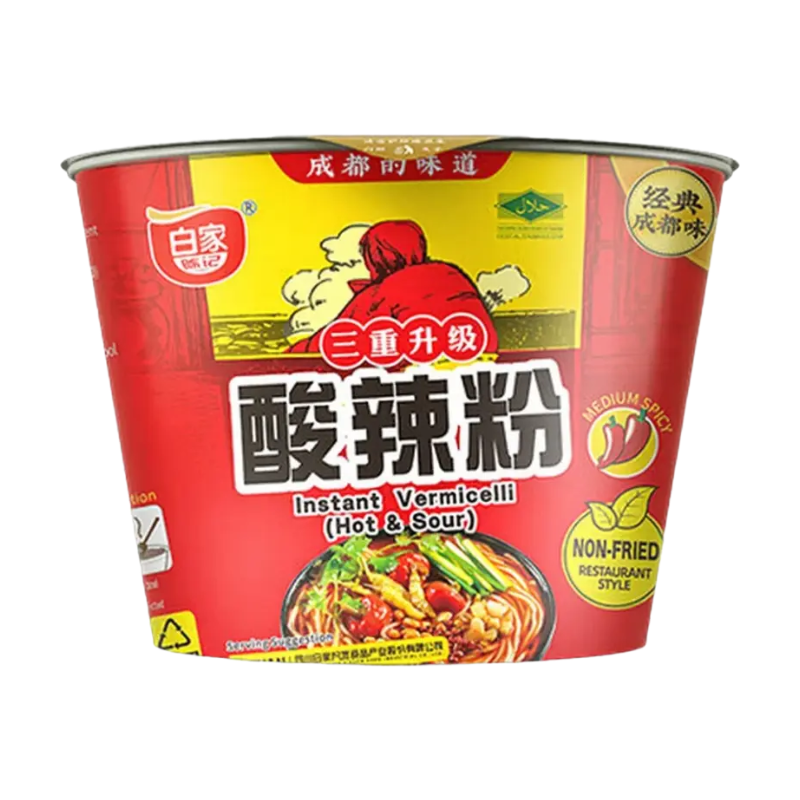 Baijia Potato Vermicelli Sour Hot (Bowl) 105g