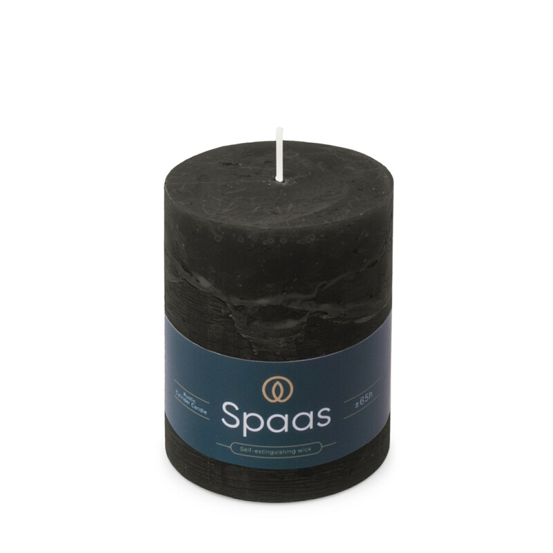 Pillar Candle Rustic Unscented Black D:8xH:11cm