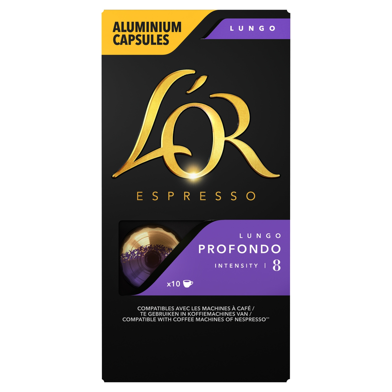 Café Capsules Lungo Profondo Intensité 8 Compatibles Nespresso 'or La Boite De 10 Capsules - vue 1