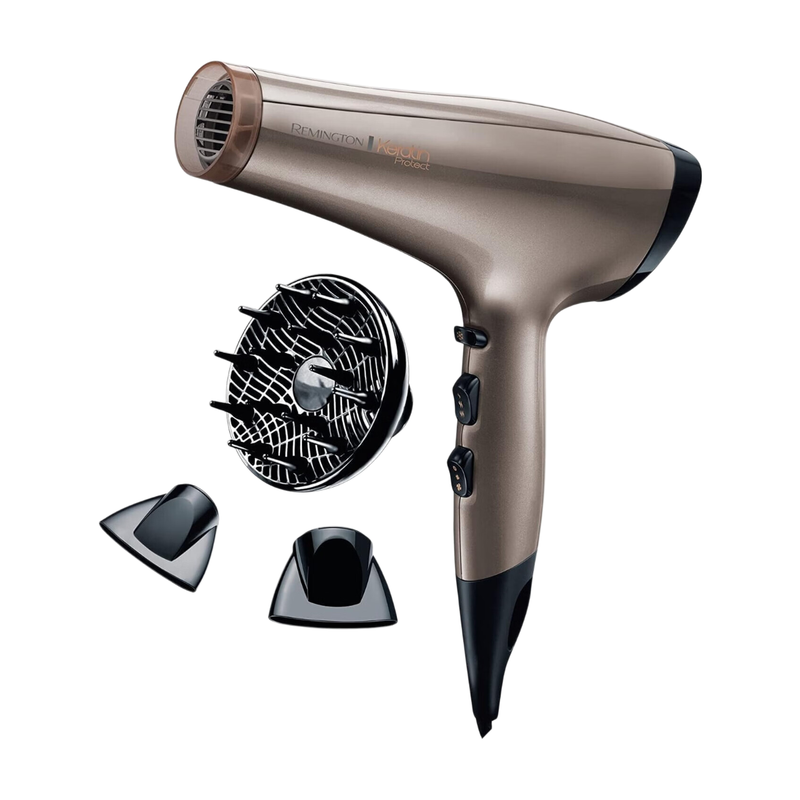 Remington AC8002 Keratin Protect Ionen-Haartrockner 2200W Schwarz Keramik Zwei Düsen Diffusor