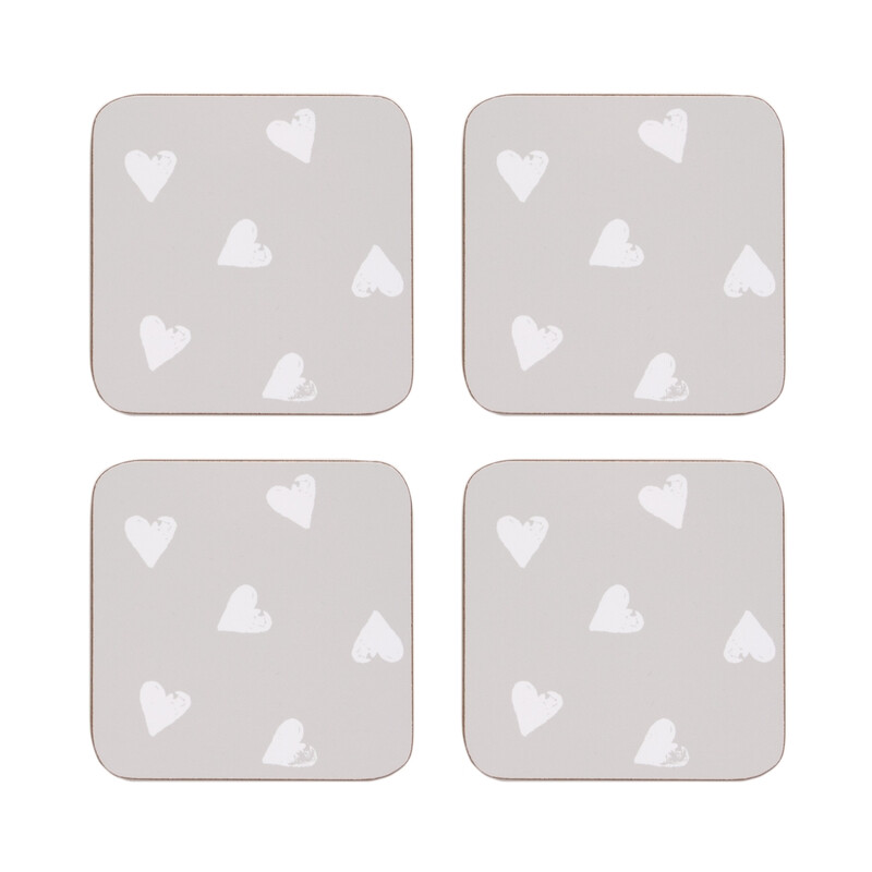 Watercolour Hearts Set of 4 Placemats & Coasters