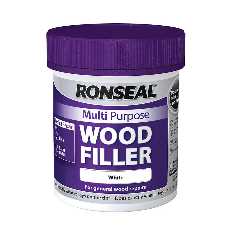 Ronseal Multi Purpose Wood Filler Interior & Exterior Tub - White – 250g