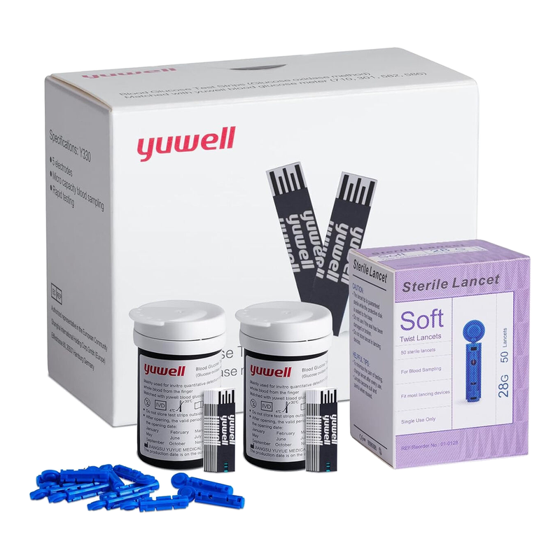 yuwell Blood Glucose Test Strips and Lancets for Model 710 Only x 50pcs