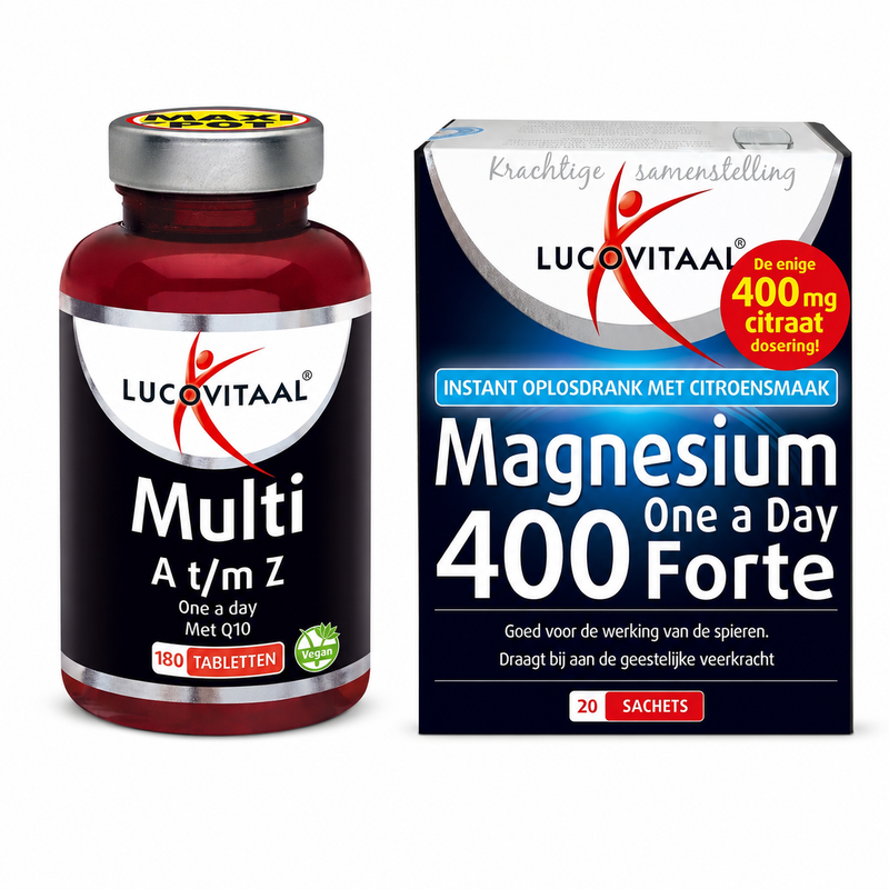 Lucovitaal Multivitamine A–Z & Magnesium 400 mg Dagelijkse Vitaliteit Bundel