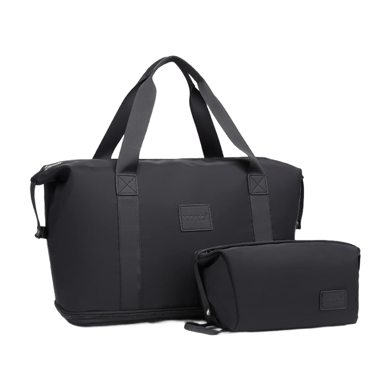 Travel Duffel Bag with a Cosmetic Bag 36L Overnight Weekend Bags Dry and Wet Seperate