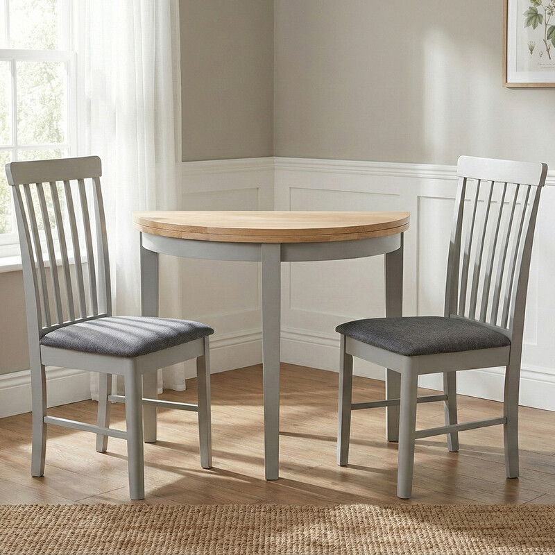 Dining Chairs Altona Grey/Charcoal 2pcs