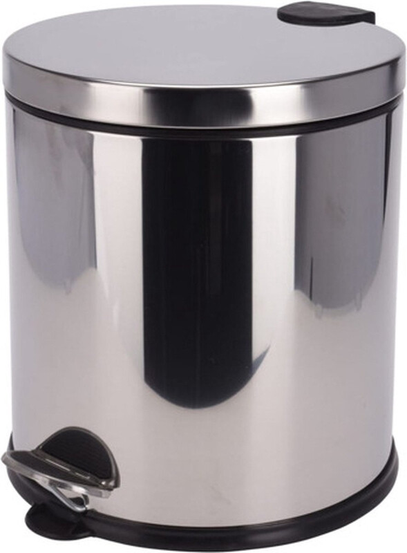 Excellent Pedalafvalemmer - 20 Liter, Zwart en Zilver