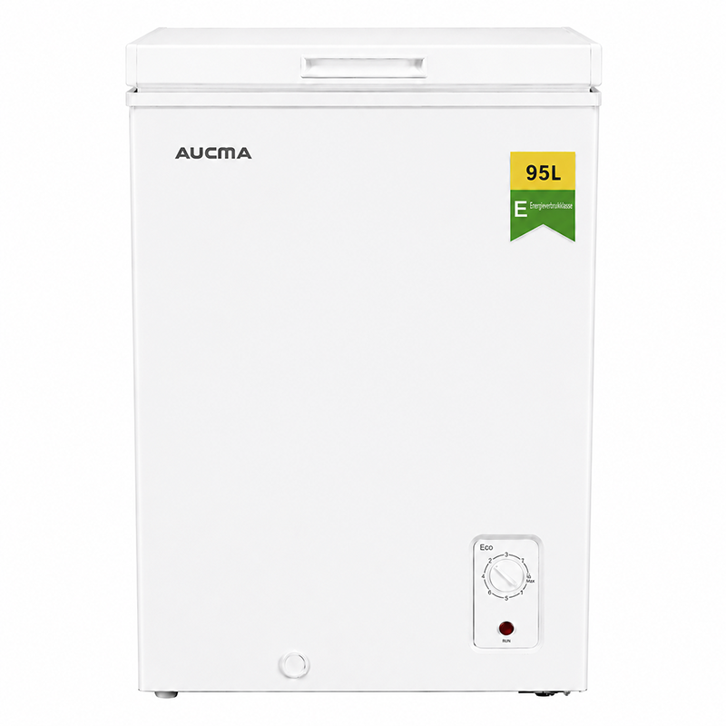 AUCMA 95 L omkeerbare vrieskist, omschakelbare koelkast & vriezer, mini diepvrieskast met open bovenkant, energieklasse E, stille werking, 7-traps thermostaat, uitneembaar mandje & ontdooi-afvoer, geschikt voor huis, appartement & garage