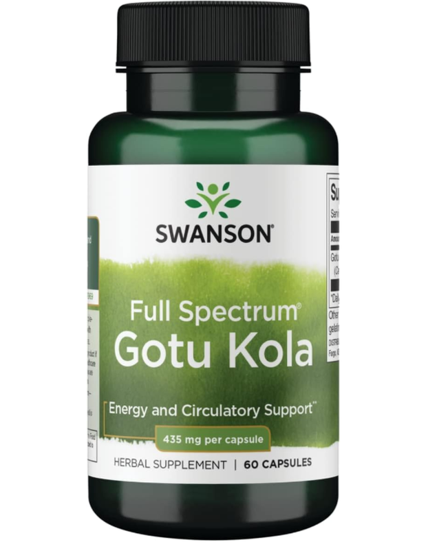 Swanson Full Spectrum Gotu Kola Cognition 435Mg Cognitive Support Capsules - 60 Capsules