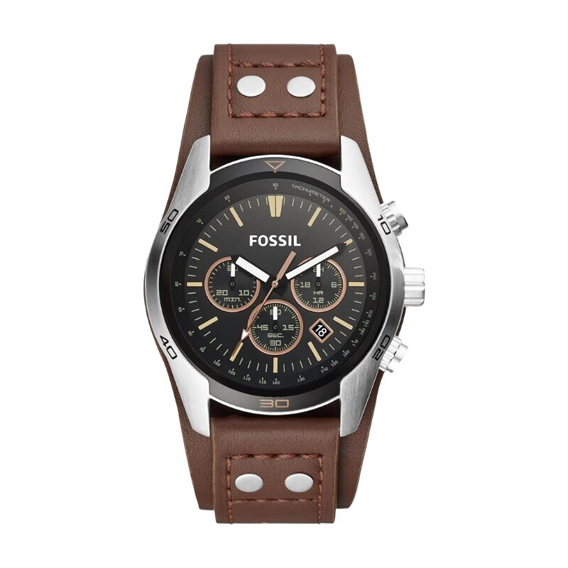 CH2891 Coachman Stainless Steel Men's Quartz Chronograph Movement Leather Strap Watch