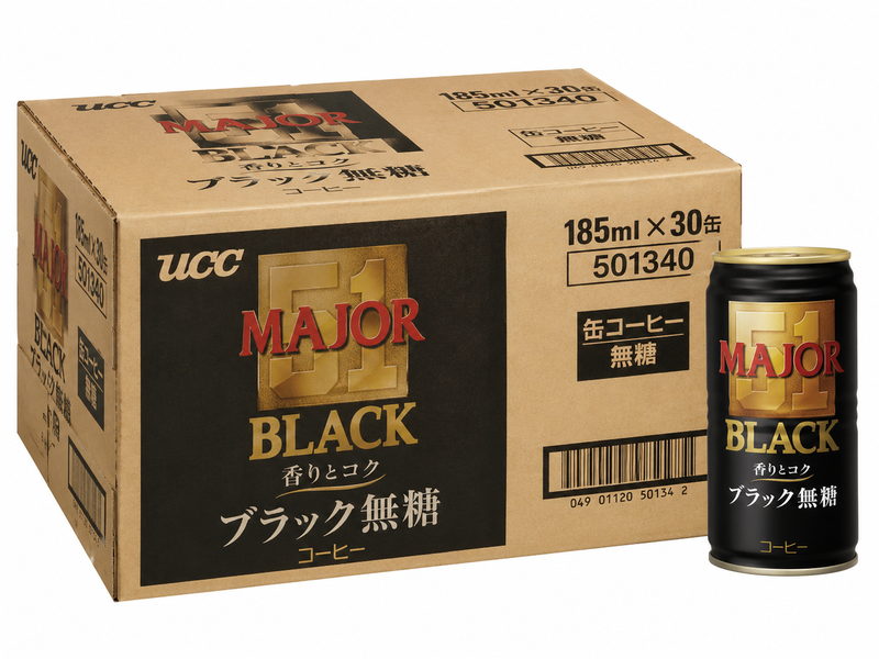 UCC MAJOR geur en rijke zwarte zonder suiker 185 ml × 30