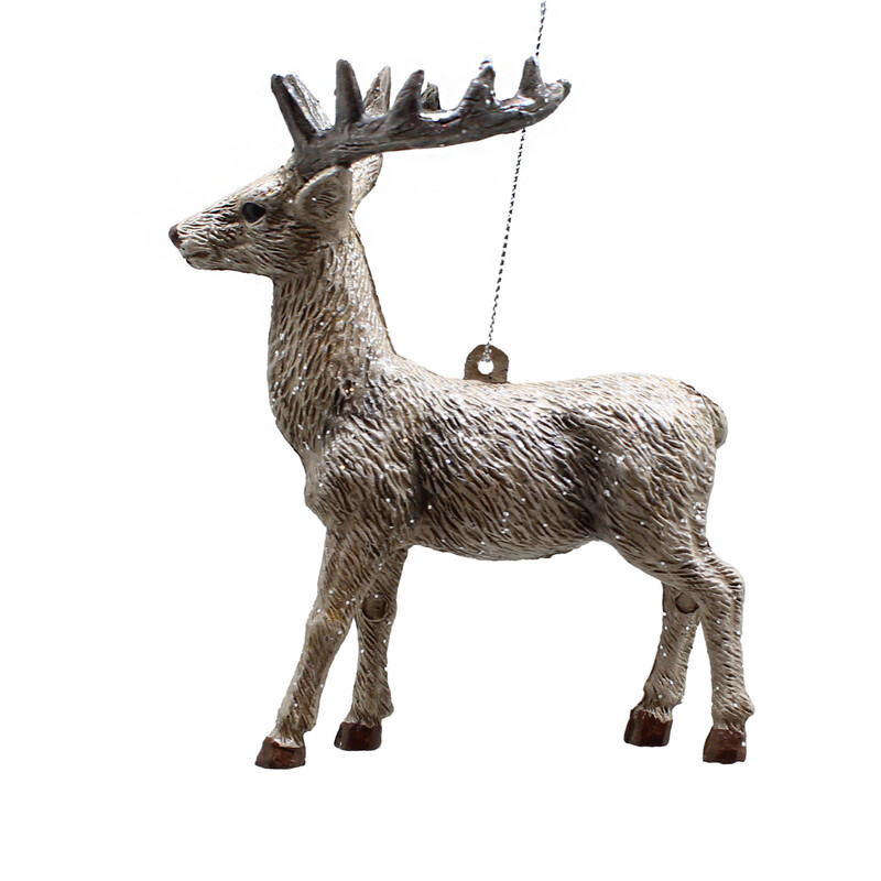Festive Christmas Hanging Brown Reindeer Ornament for Holiday Decor | 12cm Decorative Figurine for Tree & Home