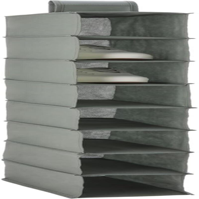 8-Tier Hanging Closet Shelf Shoe Organizer, 11.5 x 41 x 5.5 in, Dark Grey