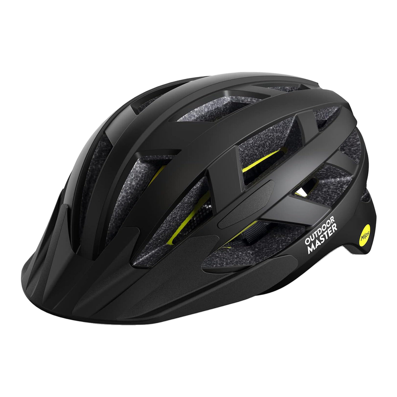 OutdoorMaster MIPS Gem I Adults Recreational Cycling Helmet - Pavement Black, L