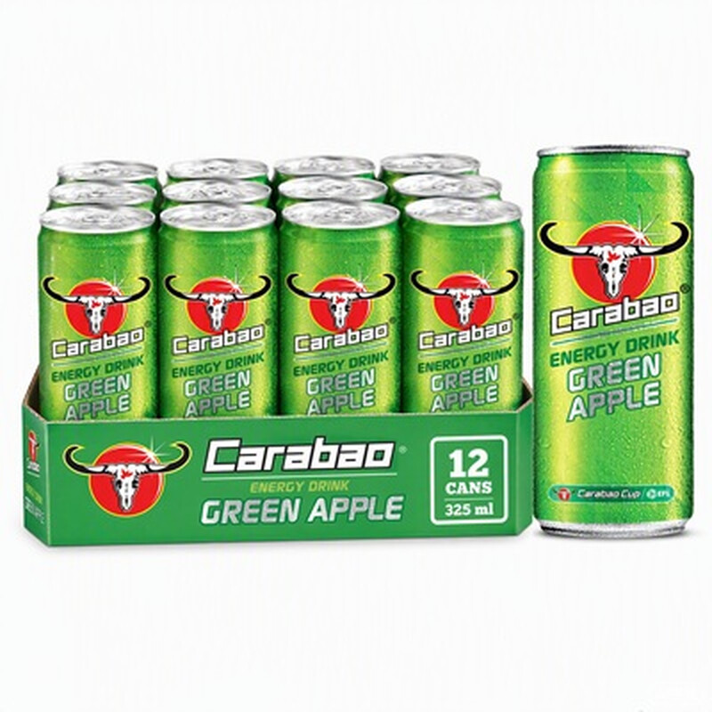 Drink Energy Grüner Apfel CARABAO Flasche 330 ml × 12 Flaschen