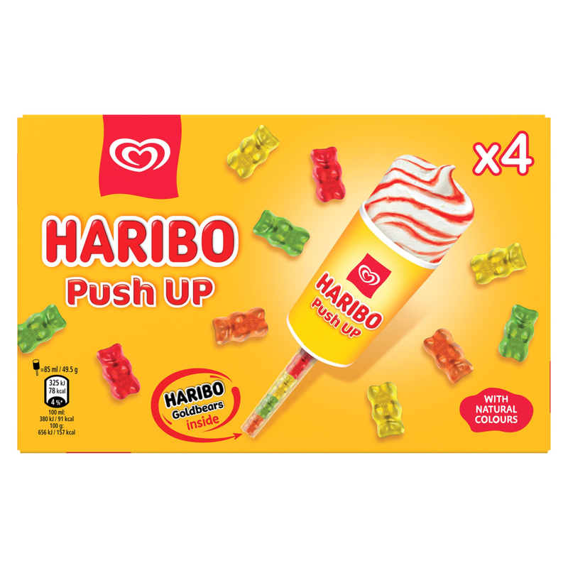 Haribo Cream Push Up Vanilla & Strawberry Ice Lollies 340Ml