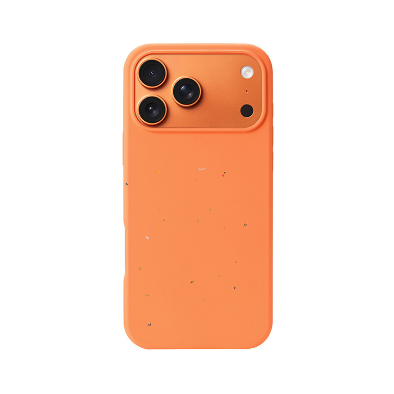 Fanhangxinsheng Öko-regeneriertes flüssiges Silikon Handyhülle für iPhone 17 Serie, weiche stoßfeste Schutzhülle – Orange für iPhone 17 Pro