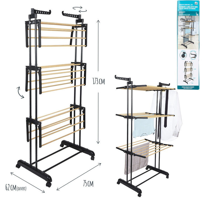 JE CHERCHE UNE IDEE Étagère effet bois 3 niveaux 73 x 64 x 173 cm