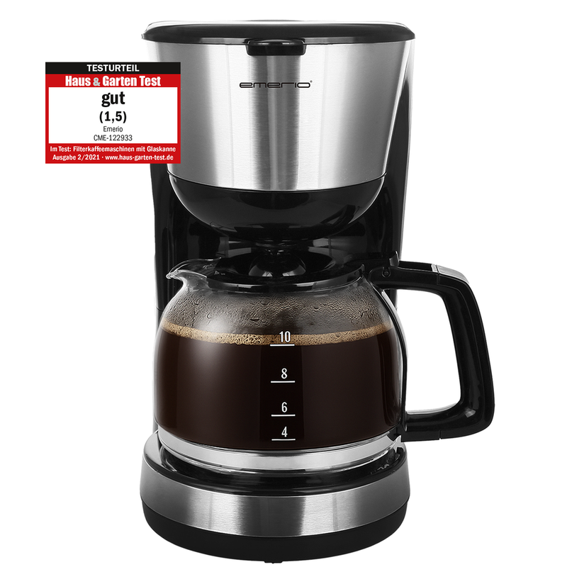 Emerio CME-122933, Filterkoffiemachine met glazen karaf, 1,25 L, Zwart
