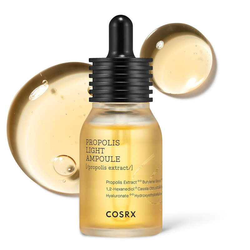 Cosrx 73% Propolis Light Ampoule voor Gevoelige Huid, Fijne Lijntjes, 30 ml | Glow Boosting Hydraterende Essence, Onregelmatige Teint, Textuurverzorging, Honingvoeding, Koreaanse Huidverzorging