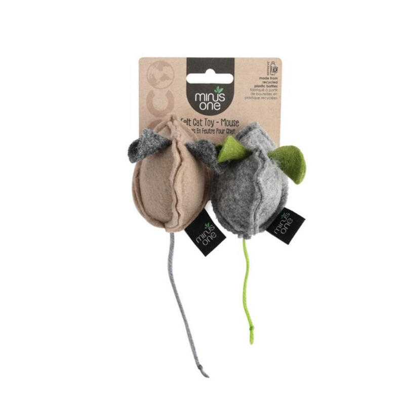Minus One Felt Cat Toy Two Pack Mouse