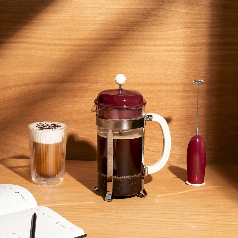 CAFFETTIERA 1L - 8 Cups - French Press Coffee Maker - Cranberry Red