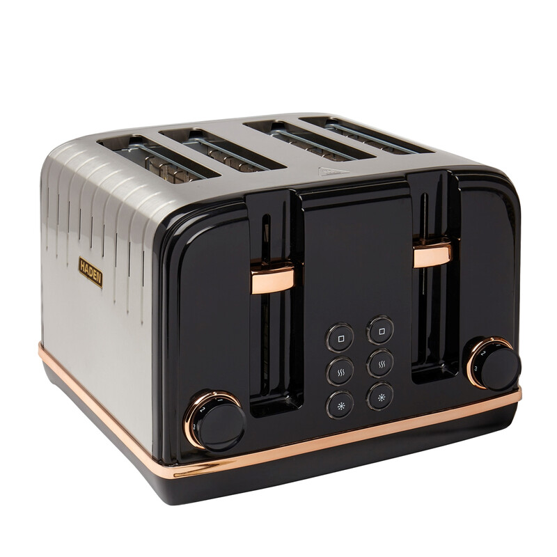 Salcombe 4 Slice Toaster, Black & Copper - 191168