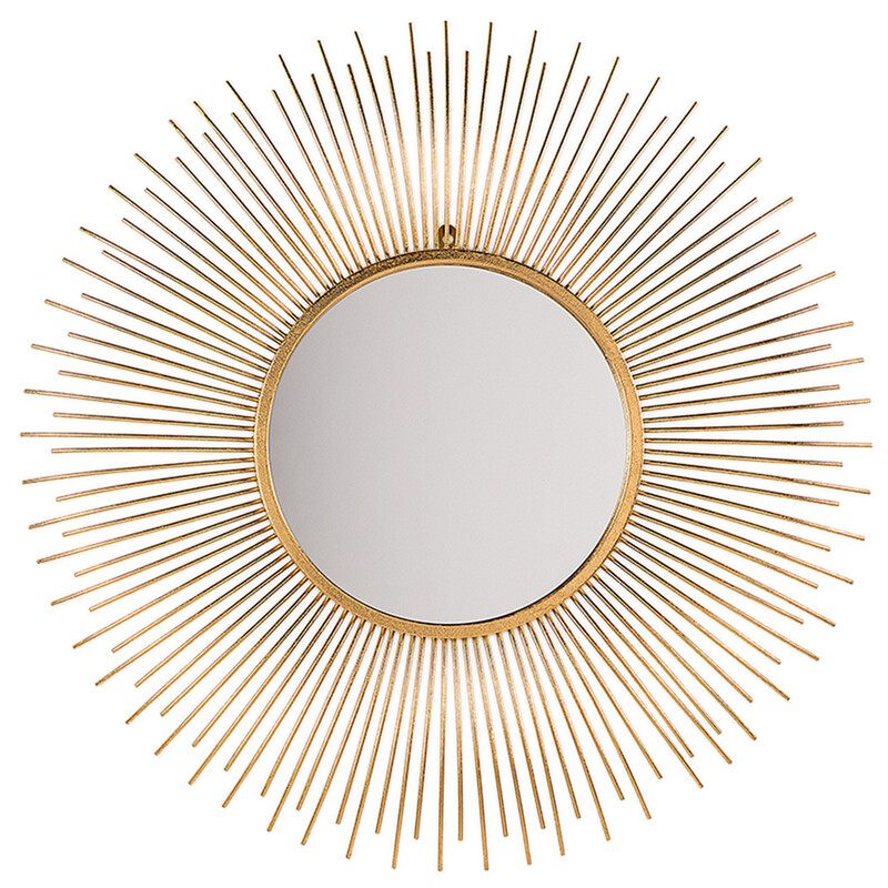 Beliani Metallic-Strahlenspiegel Für Die Wand, Ø 80 Cm, Gold, Cilly
