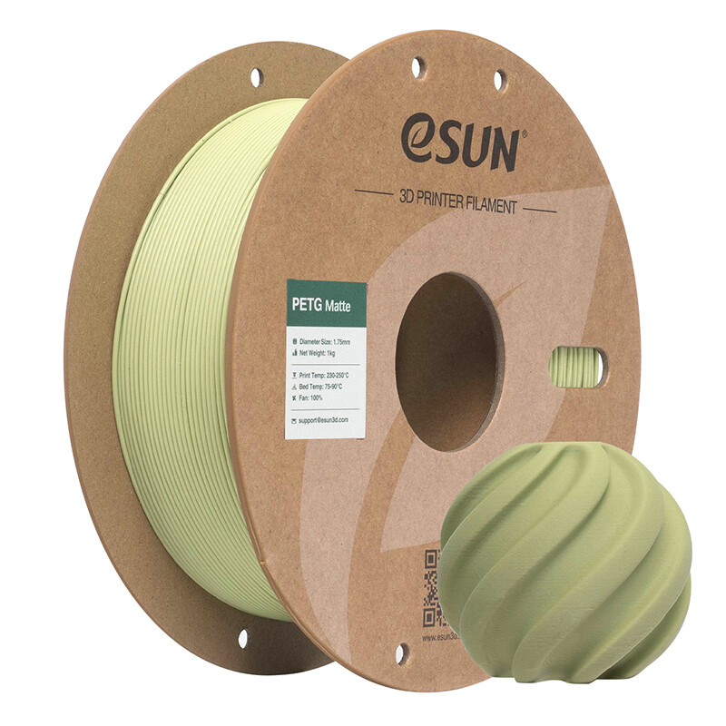 eSUN Mat PETG 3D-printing Filamenten 1,75 mm - Matcha Groen 1 kg, Kosteneffectief Matte Afwerking Inlopend 3D-printing Materiaal Geschikt Voor Buiten Snelle Levering