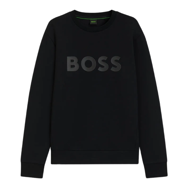BOSS Stretch-Cotton Sweatshirt with Sandwich Logo - Black