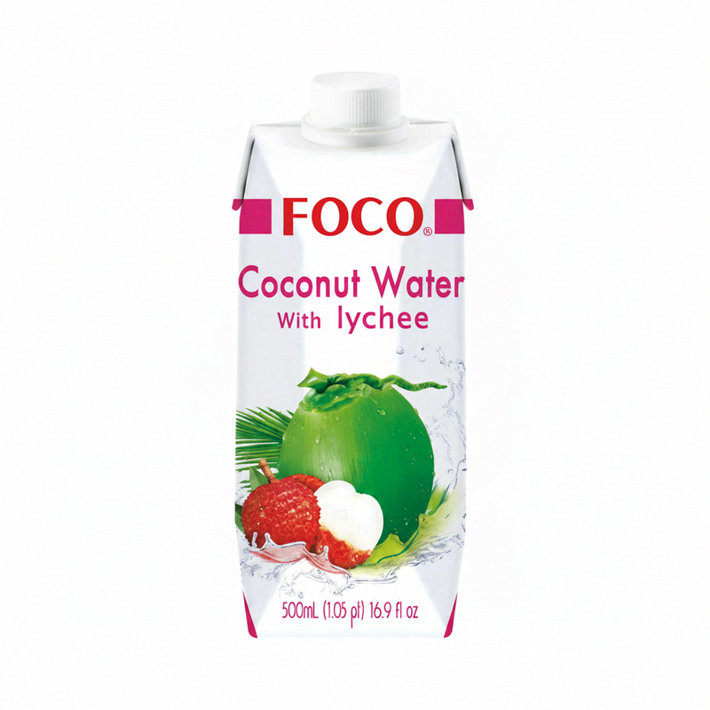 FOCO Eau de coco au litchi 500 ml