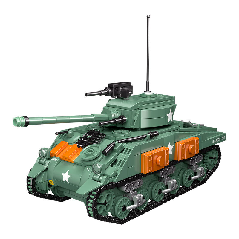 CAYI M4 Sherman Tank 740 Stuks Bouwstenenset voor Hobbybouwers