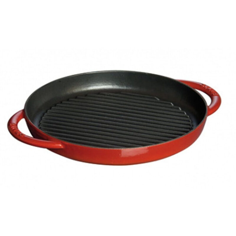 STAUB+ST Wok Kirschrot gusseisern, 22 cm, für gleichmäßige Hitzeverteilung und perfektes Wok-Erlebnis