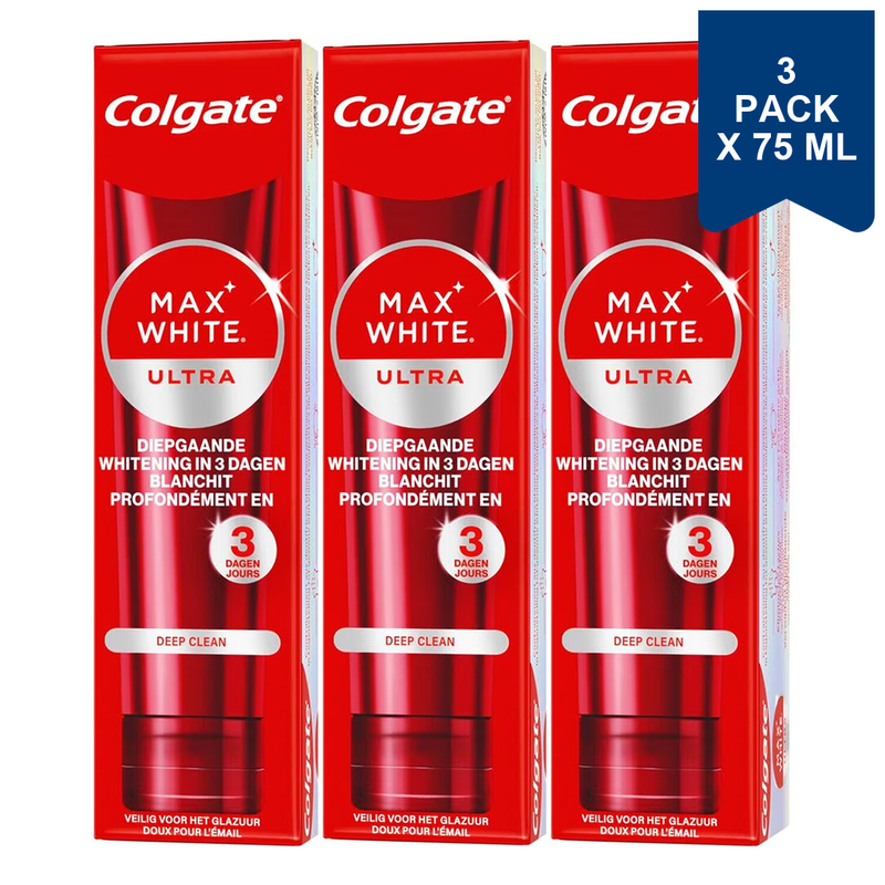 Colgate tandpasta - Max White Ultra Deep Clean tandpasta 75 ml (3-pack)